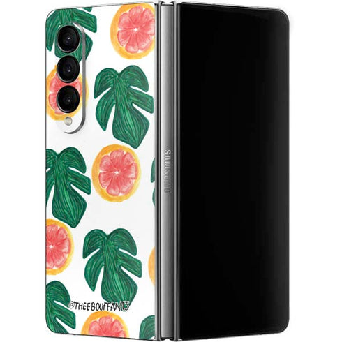 Bouffants and Broken Hearts Tropical Leaves and Citrus Galaxy Z Fold4 5G Skin